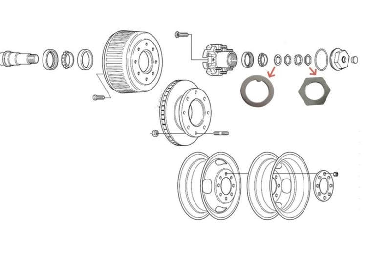 BBMTA Replacement 1-1/2" Trailer Spindle Washer Nut Kit K71-367-00 Fits Dexter 9K 10K GD Round Spindle End Axle - Image 2